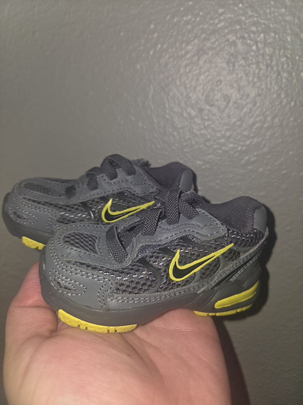 Nike Toddler Gray with Neon Yellow Accent Sneakers